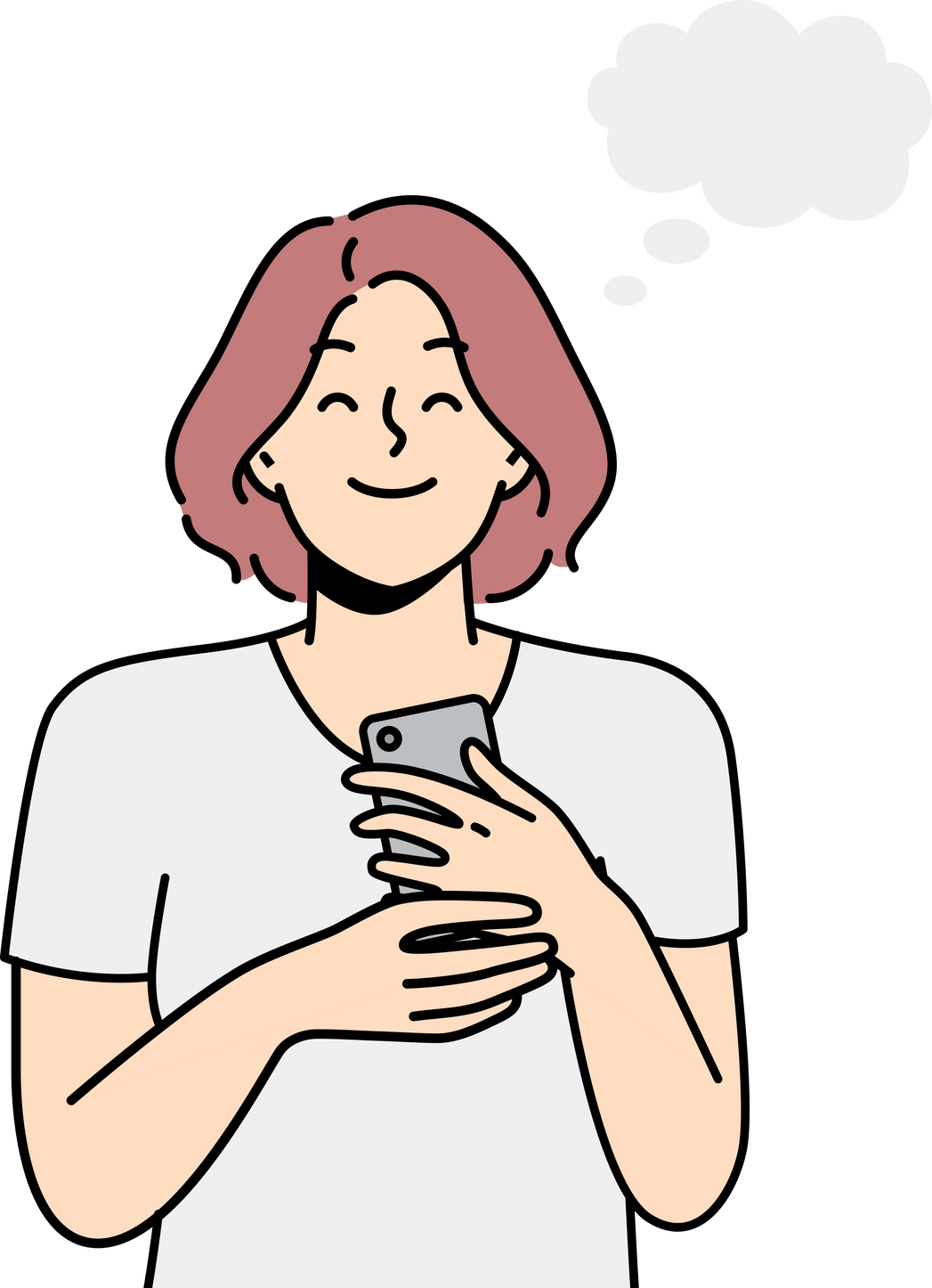 Smiling Woman Excited with Good Smartphone Message